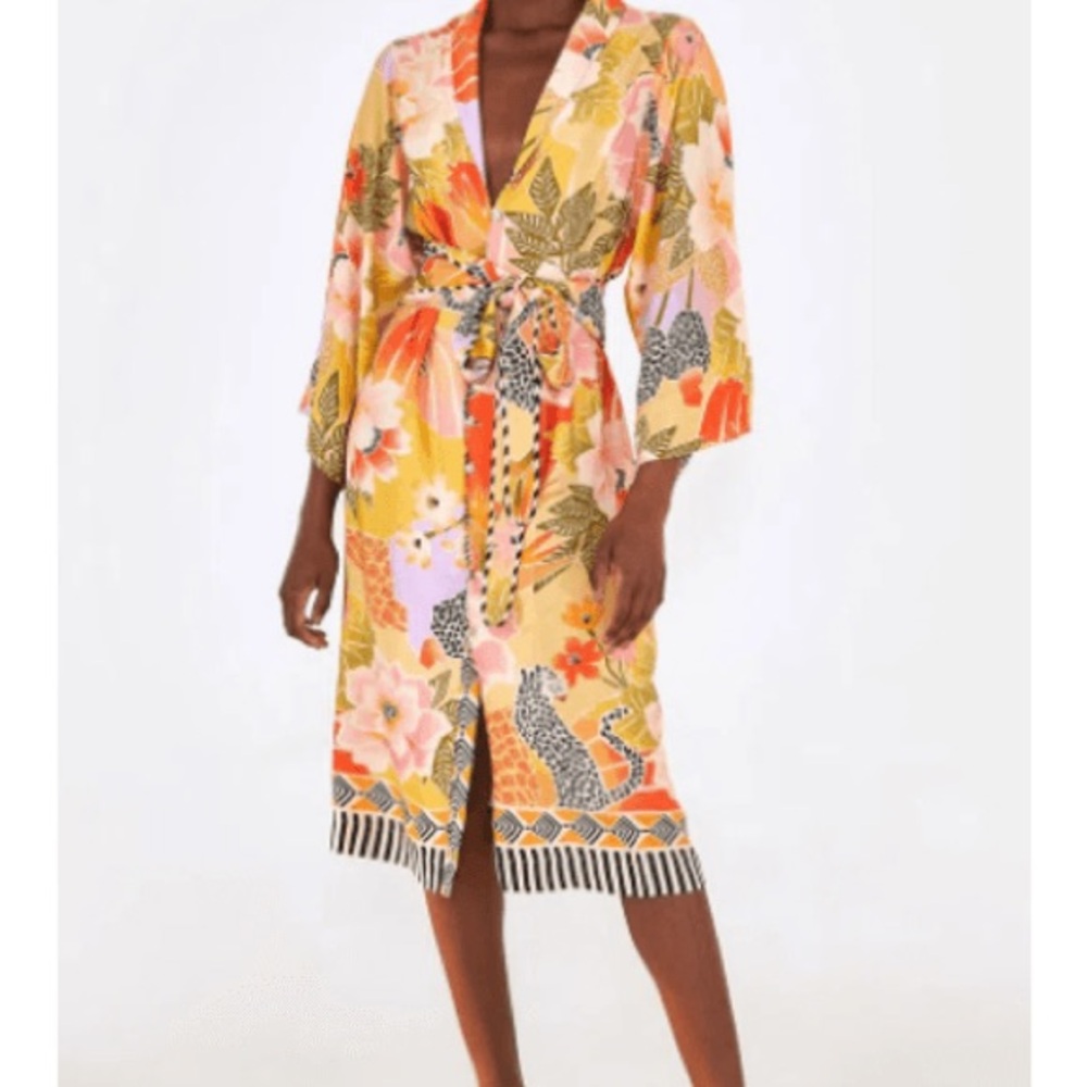 FARM Rio Kimono Floresta Florida Print